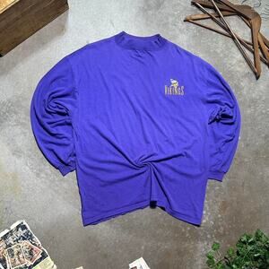 Vintage 90s Minnesota Vikings Embroidered Long Sleeve Tee Shirt Mens 2XL NFL